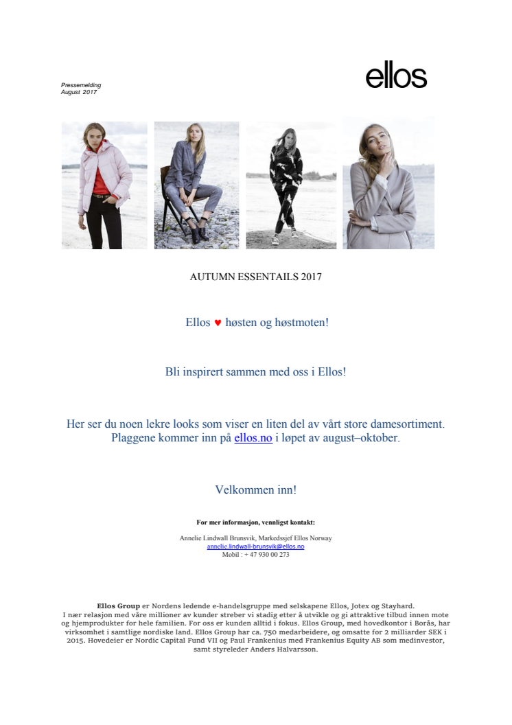 AUTUMN ESSENTIALS 2017