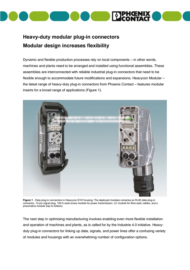 Heavy-duty modular plug-in connectors