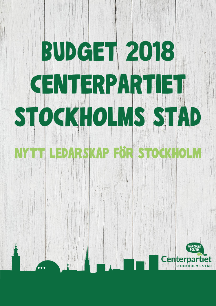 Centerpartiets budgetförslag 2018