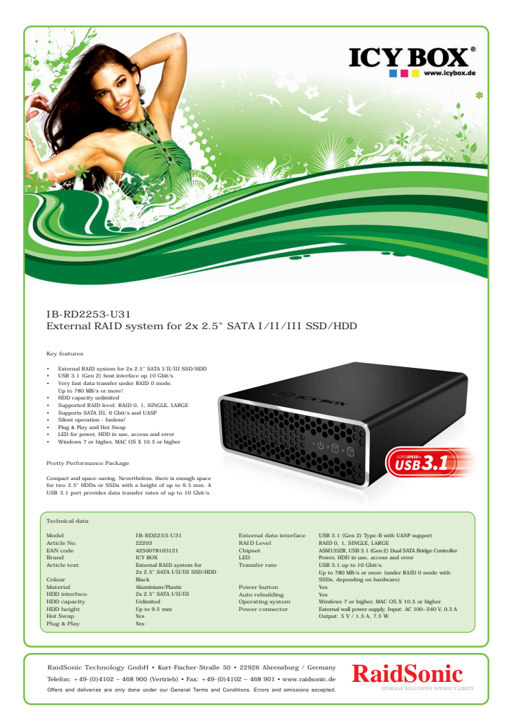 ICY BOX DAS-kabinett med USB 3.1: Stor lagringskapacitet, hög tillförlitlighet och snabb dataöverföring