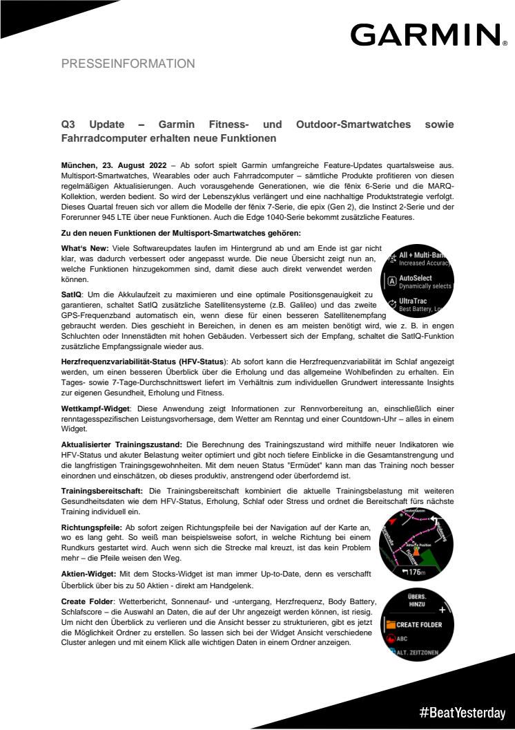 PM Garmin Softwareupdate Q3/2022