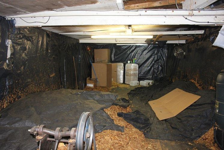The inside of the rented farm building in Warwickshire
