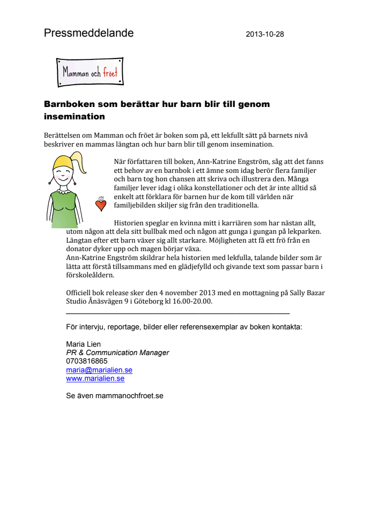 Barnboken som berättar hur barn blir till genom insemination