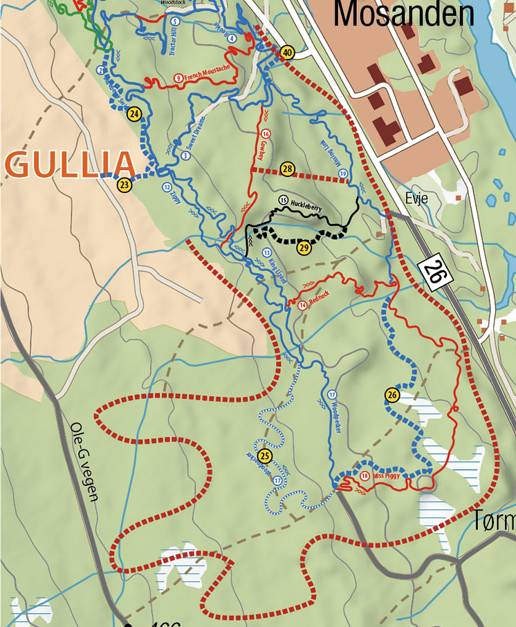 Enda flere stier i Gullia