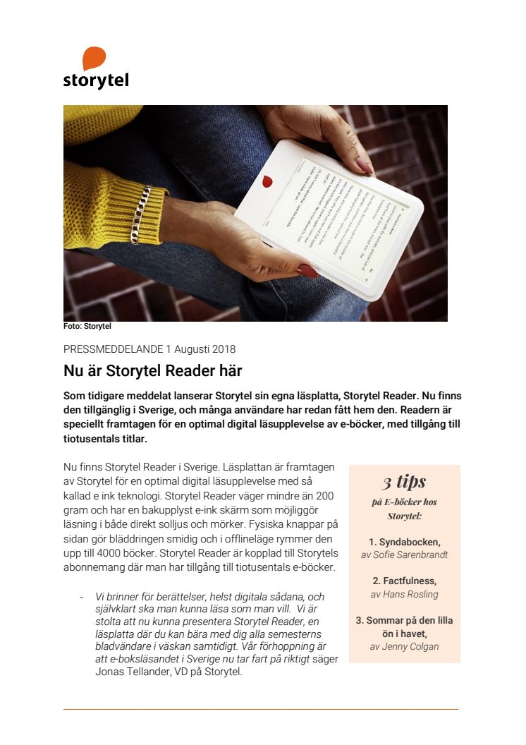 Nu är Storytel Reader här
