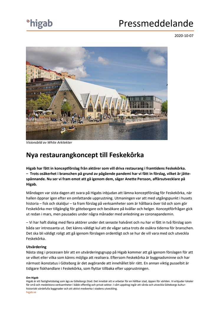 Nya restaurangkoncept till Feskekôrka