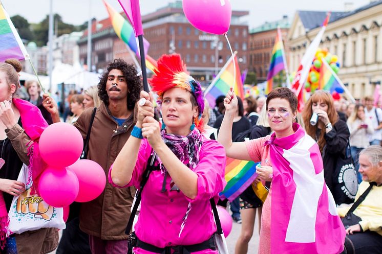 Pridetåg i Helsingborg, fotograf Anton Hilling