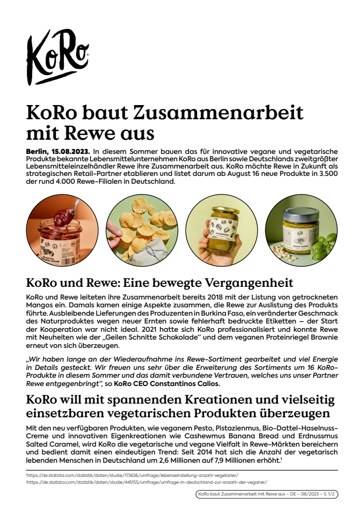 KoRo baut Zusammenarbeit mit Rewe aus 