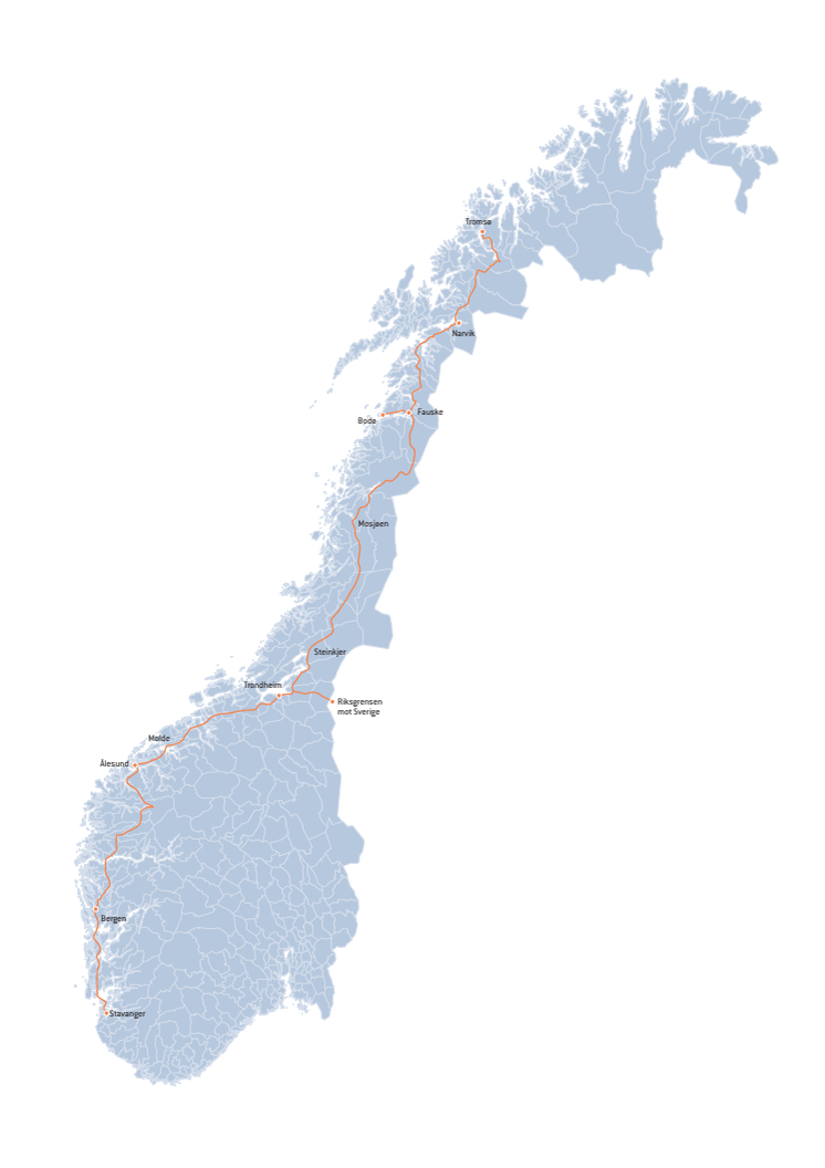 Strekninger for Enovas ladeinfrastruktur-konkurranse runde 2 (PDF)