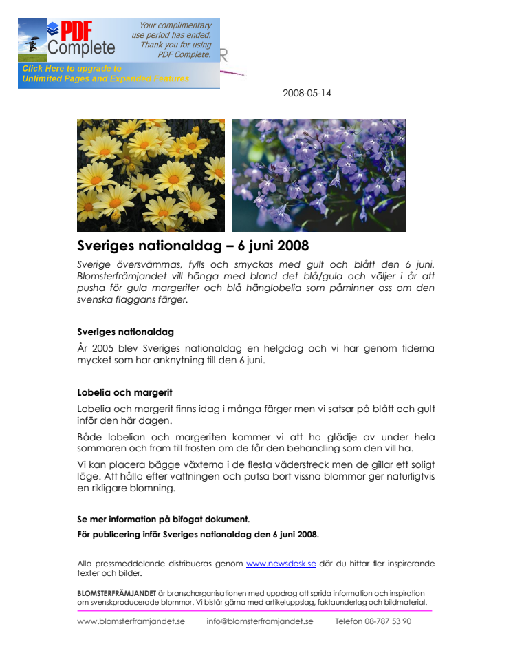 Sveriges nationaldag – 6 juni 2008