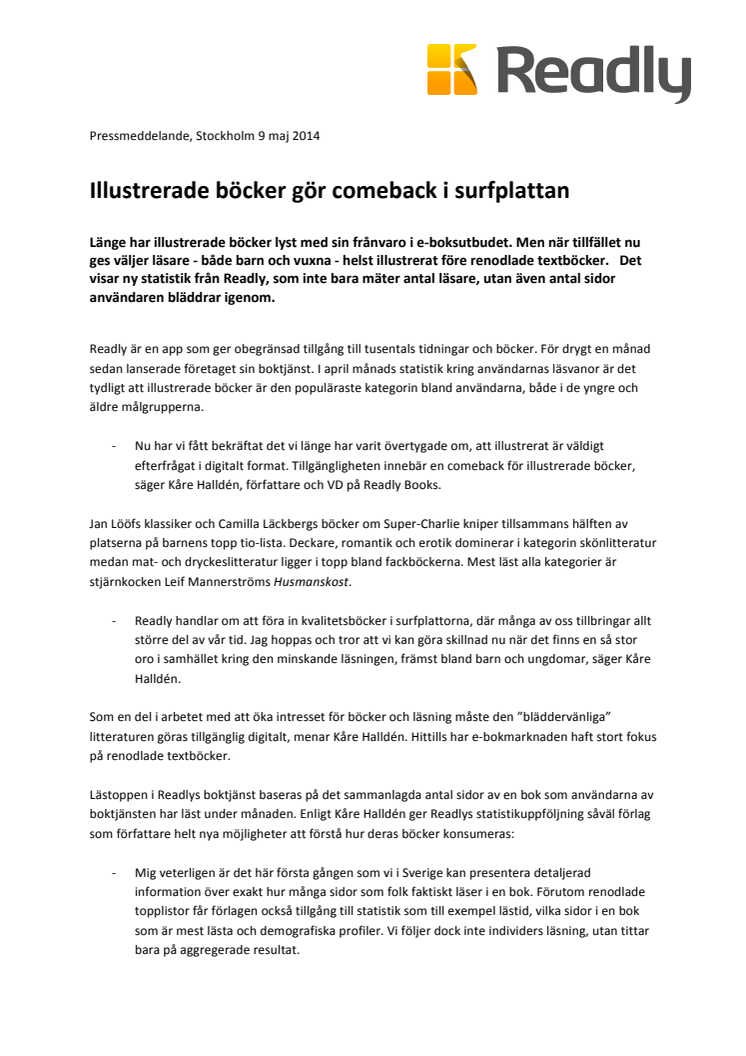 Illustrerade böcker gör comeback i surfplattan