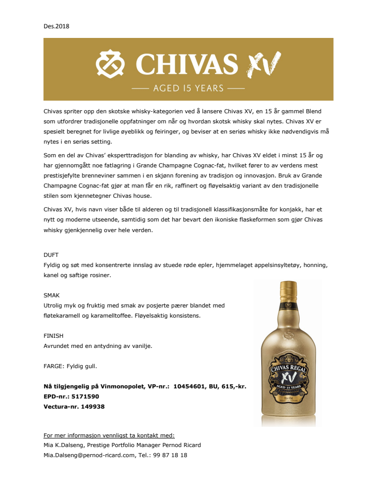 ​Chivas spriter opp skotsk whisky-kategori