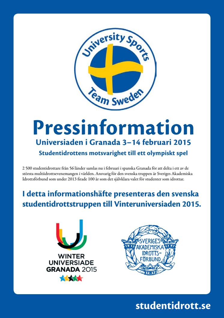 Pressinfo Vinteruniversiaden 2015