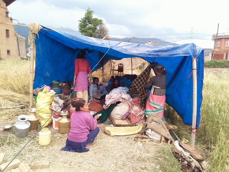 Nepal invånare drabbade av jordbävning i april 2015