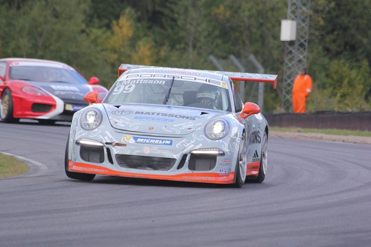 Ingvar Mattsson-Fredrik Larsson, Porsche 911 GT3 Cup. Segrare Swedish GT, GTA. Foto: Jerker Johansson