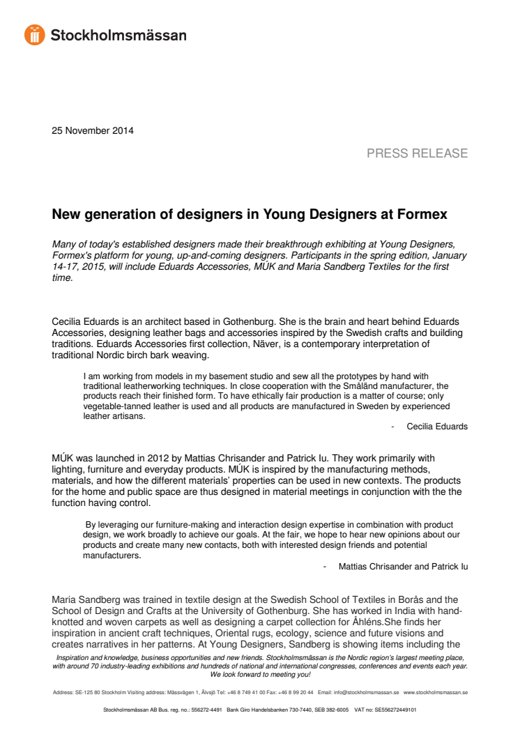 New generation of designers in Young Designers at Formex
