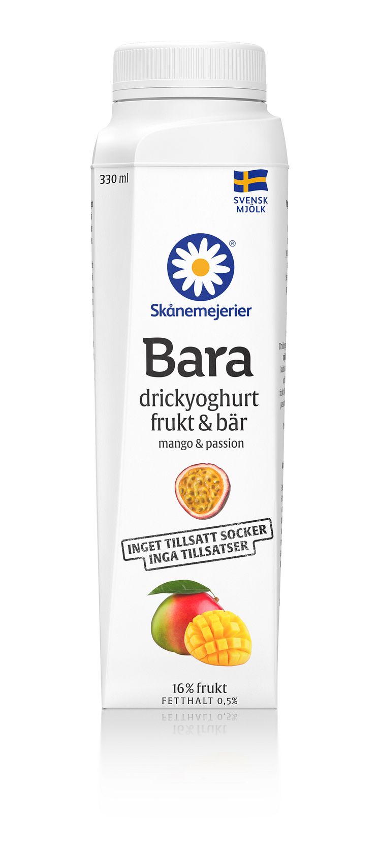 ”Skånemejerier Bara” - Sveriges enda yoghurt utan tillsatt socker eller tillsatser - kommer nu med ny smak av Mango & Passion