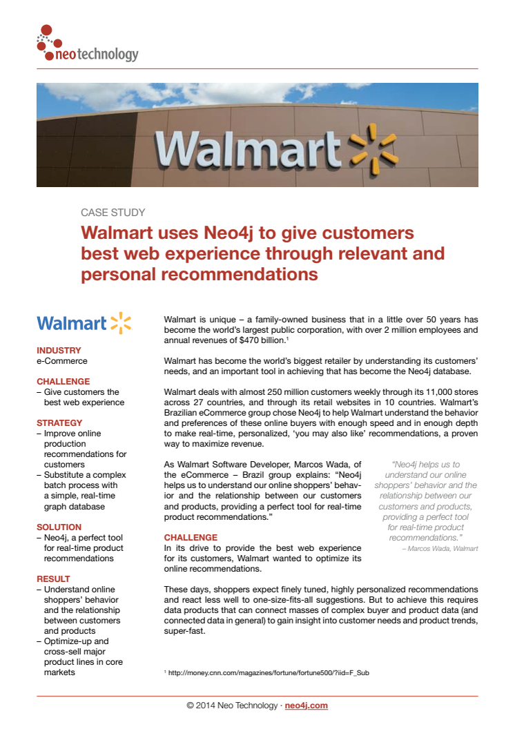 Walmart använder Neo4j för att ge kunderna personliga rekommendationer