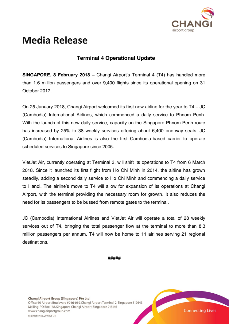 Terminal 4 Operational Update