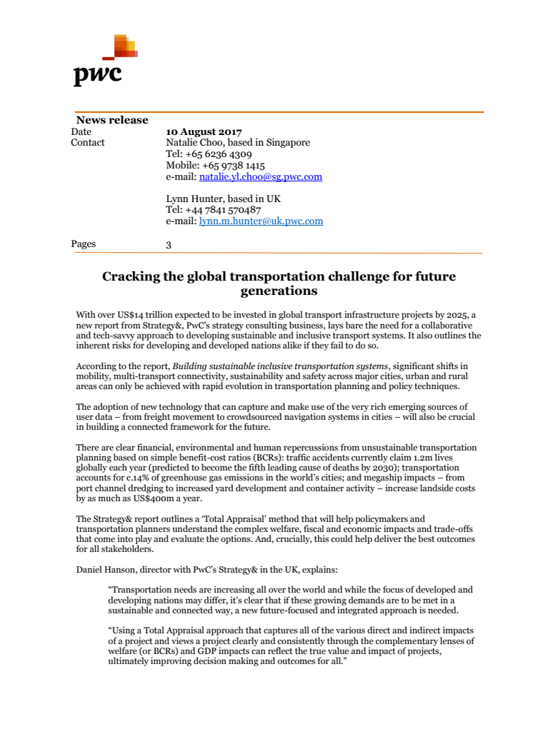 Cracking the global transportation challenge for future generations