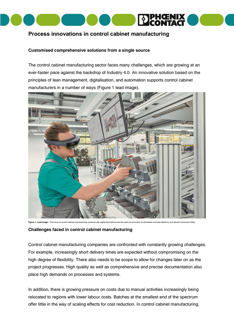 Process innovations in control cabinet manufacturing 