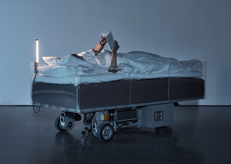 Carsten Höller, Two Roaming Beds (Grey), 2015