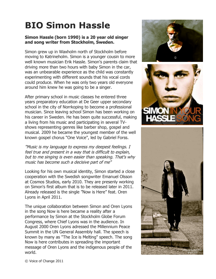 BIO of Simon Hassle