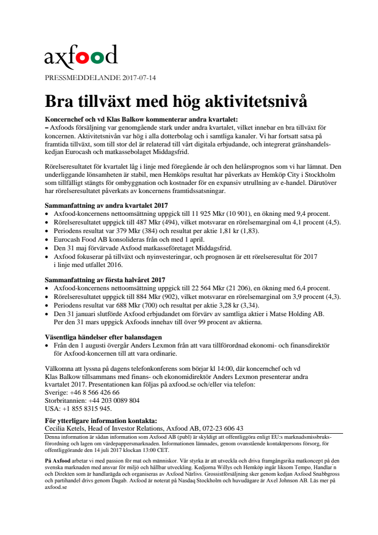 Bra tillväxt med högaktivitetsnivå