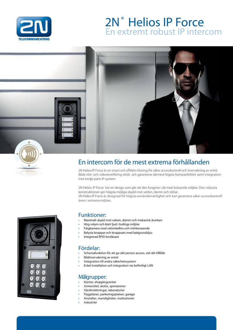  Porttelefoner från Gate Security - 2N Helios IP Force