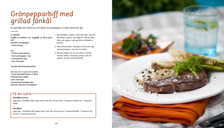 Itrim-recept: Grönpepparbiff med grillad fänkål