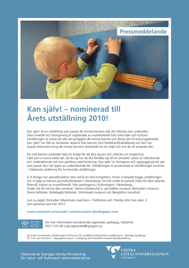 Kan själv! nominerad till Årets utställning 2010