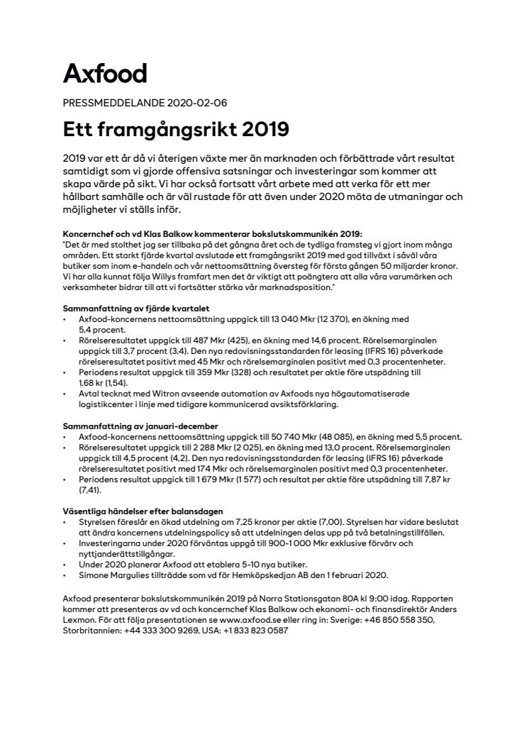 Ett framgångsrikt 2019