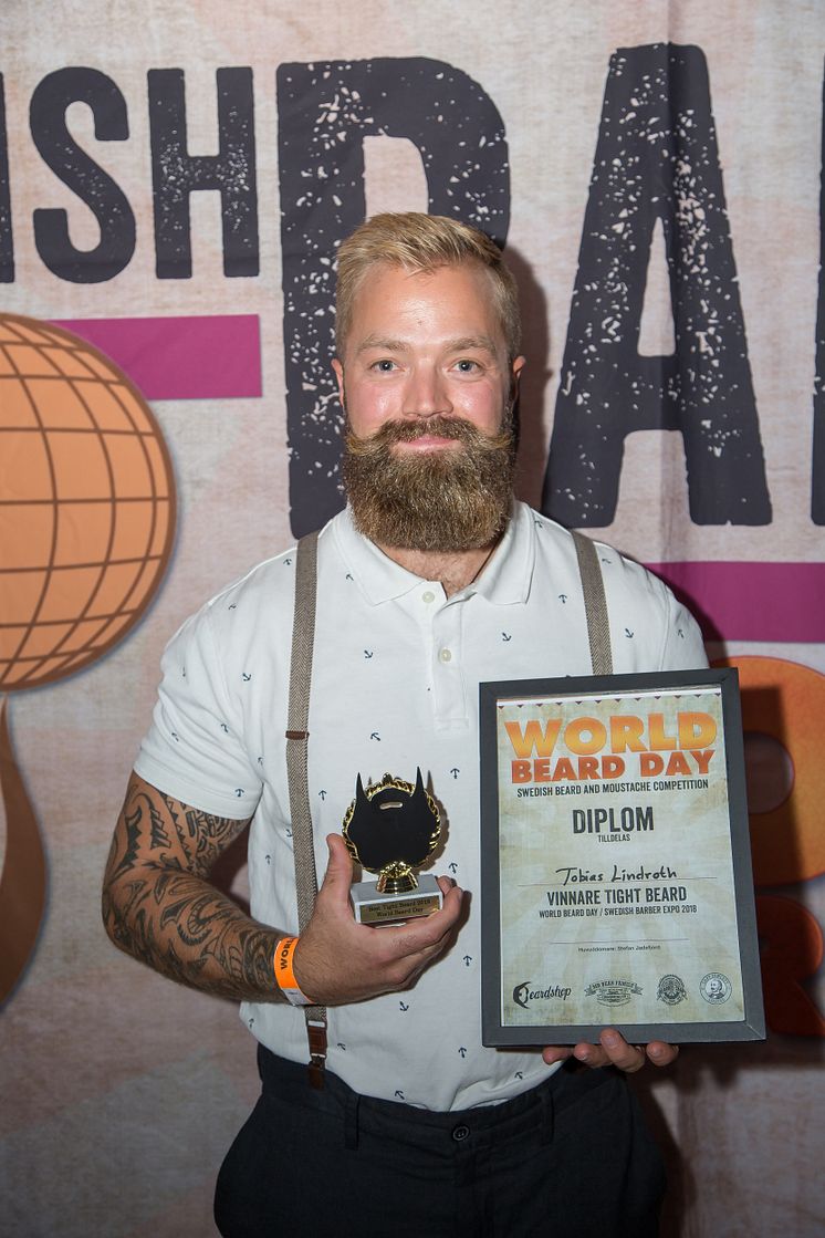 Tobias Lindroth, Best Tight Beard 2018