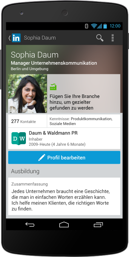 Linkedin optimiert Nutzerprofile für Mobilgeräte: Android