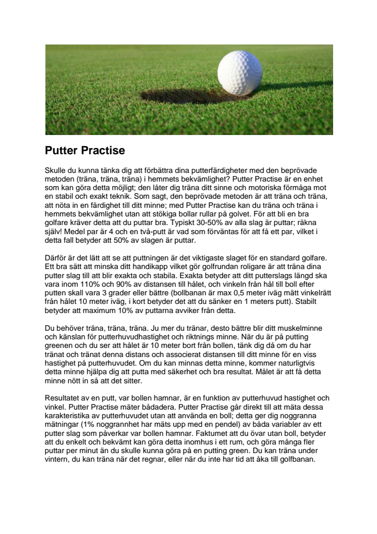 PutterPractice mer info