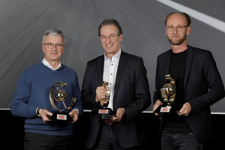 Auto Trophy 2017 - Audi CEO Rupert Stadler, Chefredaktør for AUTO ZEITUNG Volker Koerdt, Audi Designchef Marc Lichte