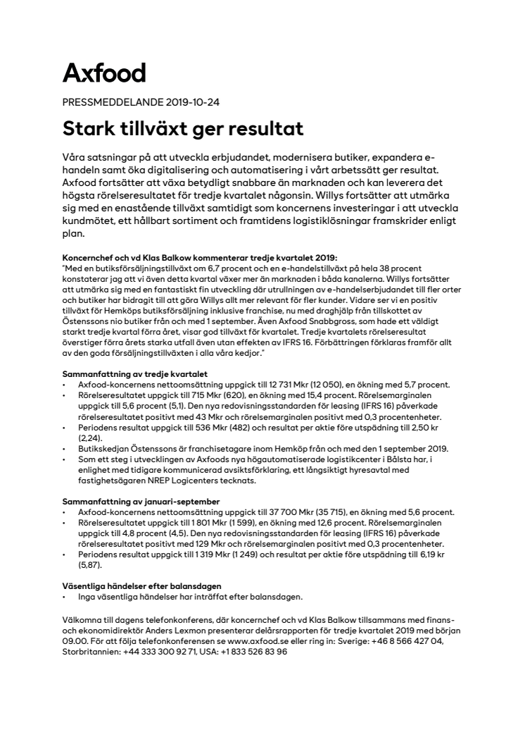 Stark tillväxt ger resultat