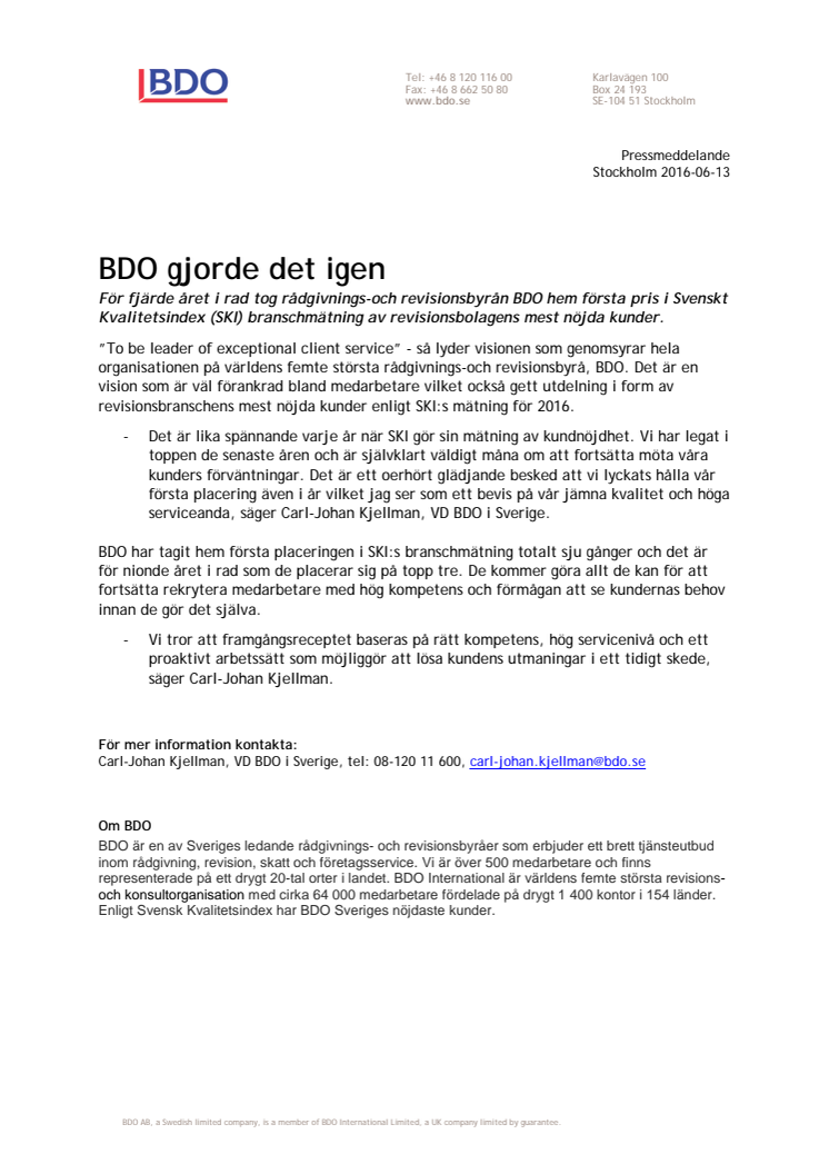 BDO gjorde det igen