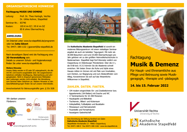 Flyer | Fachtagung Musik und Demenz 2022