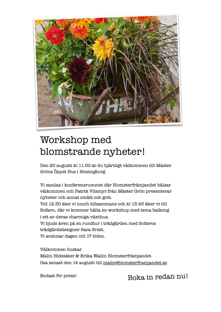 Workshop med blomstrande nyheter