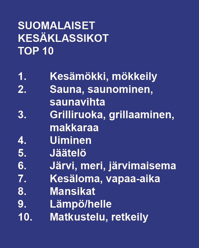 Kesäklassikot top10
