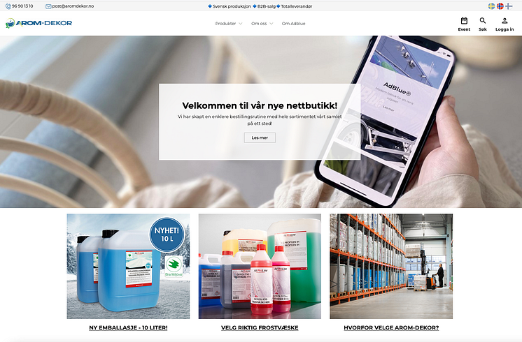 Startsida web Norge