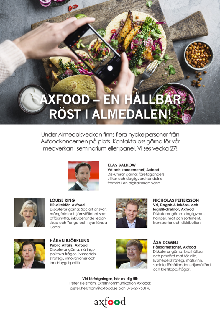 Axfood - en hållbar röst i Almedalen