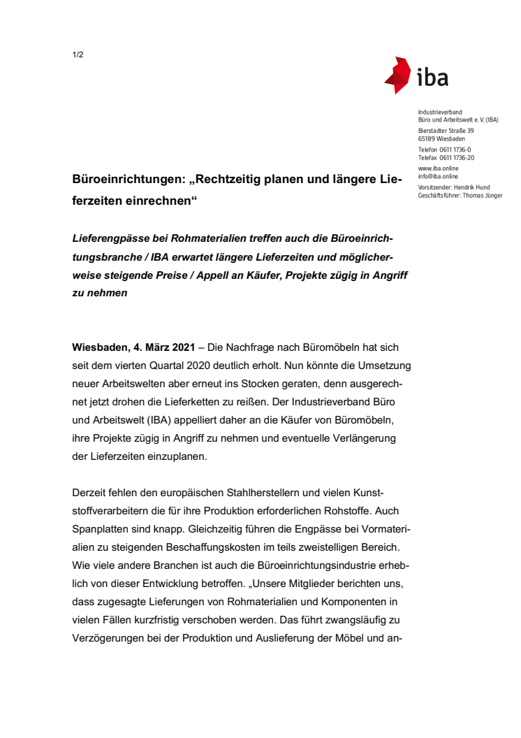 Büroeinrichtungen: Rechtzeitig planen und längere Lieferzeiten einrechnen