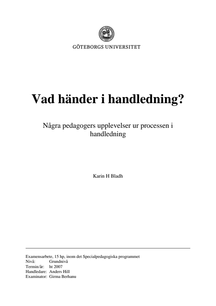 Vad händer i handledning?