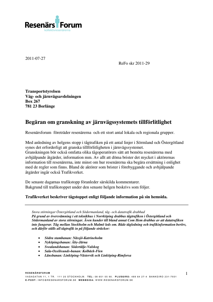 Vi kräver en granskning av Transportstyrelsen