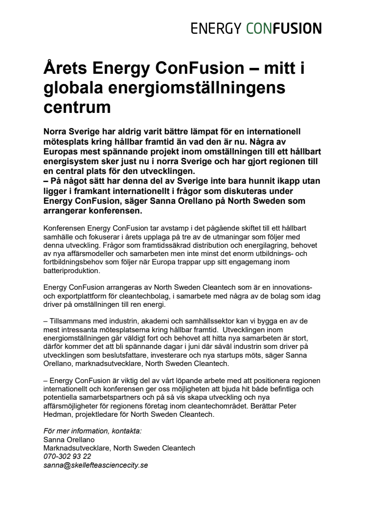 Årets Energy ConFusion – mitt i globala energiomställningens centrum