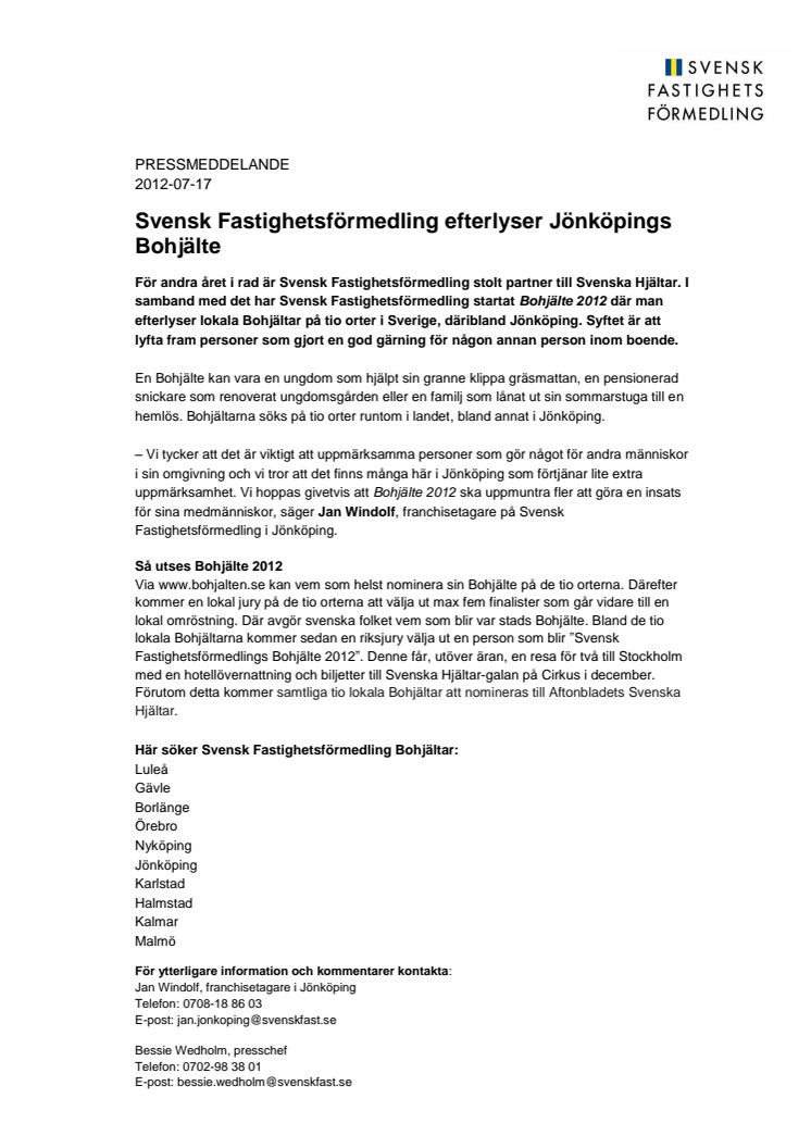 Svensk Fastighetsförmedling efterlyser Jönköpings Bohjälte