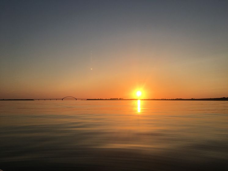 Sonnenuntergang Fehmarnsundbrücke