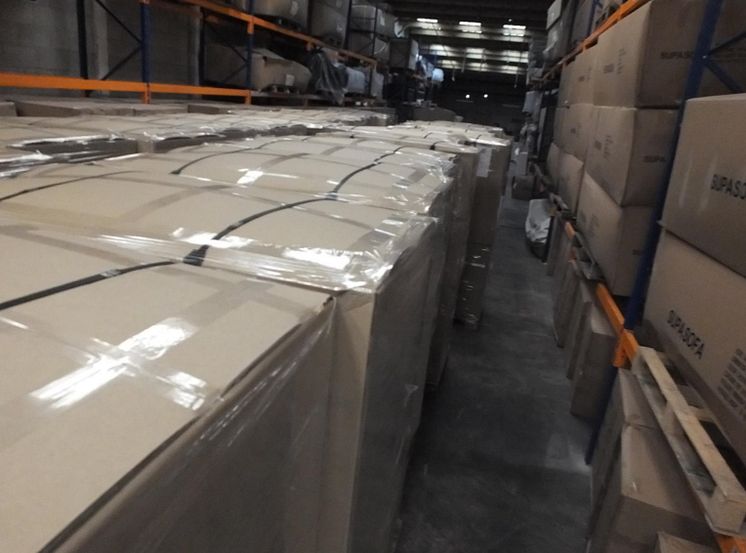 Pallets containing more than eight million counterfeit cigarettes